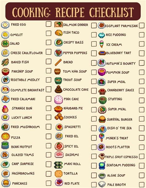Stardew Valley Recipes List And Cooking Guide .